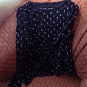 Long Sleeve Anchor Print Shirt